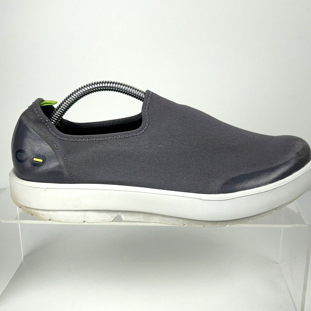 Oofos OOmg eeZee Mens Size 10 Sneakers Shoes Slip On‎ Gray Recovery Canvas
